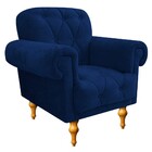 Kit 02 Poltronas E 01 Puff Dani Suede Azul Marinho - Amarena