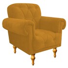 Kit 02 Poltronas E 01 Puff Dani Suede Mostarda - Amarena Móve