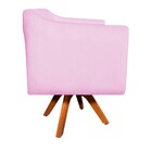 Kit 02 Poltronas E 01 Puff Julia Giratória Suede Base Madeira