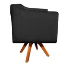 Kit 02 Poltronas E 01 Puff Julia Giratória Suede Base Madeira