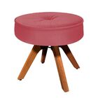 Kit 02 Poltronas E 01 Puff Julia Giratória Suede Base Madeira