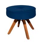 Kit 02 Poltronas E 01 Puff Julia Giratória Suede Base Madeira