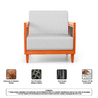 Kit 02 Poltronas E 01 Sofá Samoa Madeira Maciça Com Cordas Ná