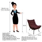 Kit 02 Poltronas E 02 Puffs Costela Base Fixa Corano - Amaren