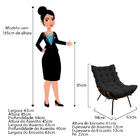 Kit 02 Poltronas E 02 Puffs Costela Base Fixa Corano - Amaren