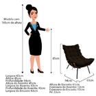 Kit 02 Poltronas E 02 Puffs Costela Base Fixa Corano Marrom