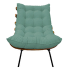 Kit 02 Poltronas E 02 Puffs Costela Base Fixa Linho - Amarena