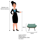 Kit 02 Poltronas E 02 Puffs Costela Base Fixa Linho - Amarena