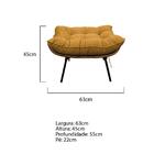 Kit 02 Poltronas E 02 Puffs Costela Base Fixa Suede Cor Mosta