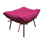 Kit 02 Poltronas E 02 Puffs Costela Base Fixa Suede Cor Pink