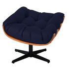 Kit 02 Poltronas E 02 Puffs Costela Base Giratória Corano - D