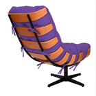 Kit 02 Poltronas E 02 Puffs Costela Base Giratória Corano - D