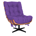 Kit 02 Poltronas E 02 Puffs Costela Base Giratória Corano - D