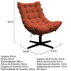 Kit 02 Poltronas E 02 Puffs Costela Base Giratória Suede - Do