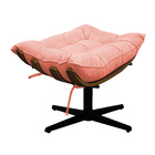 Kit 02 Poltronas E 02 Puffs Costela Base Giratória Suede - Do