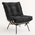 Kit 02 Poltronas E 02 Puffs Costela Decorativa Sala De Estar