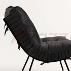 Kit 02 Poltronas E 02 Puffs Costela Industrial Ferro Preto Sa