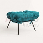 Kit 02 Poltronas E 02 Puffs Costela Industrial Ferro Preto Sa