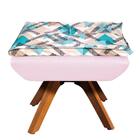 Kit 02 Poltronas E 02 Puffs Giratório Opala Suede Rosa Bebê