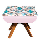 Kit 02 Poltronas E 02 Puffs Giratório Opala Suede Rosa Bebê C