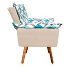 Kit 02 Poltronas E 02 Puffs Opala Suede Bege Com D33 Pés Pali