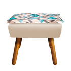 Kit 02 Poltronas E 02 Puffs Opala Suede Bege Com D33 Pés Pali