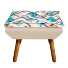 Kit 02 Poltronas E 02 Puffs Opala Suede Bege Com D33 Pés Pali