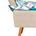 Kit 02 Poltronas E 02 Puffs Opala Suede Bege Com D33 Pés Pali