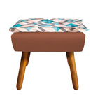 Kit 02 Poltronas E 02 Puffs Opala Suede Caramelo Sisal Com D3