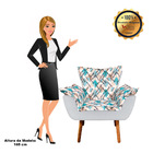 Kit 02 Poltronas E 02 Puffs Opala Suede Cinza Com D33 Pés Pal