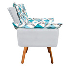 Kit 02 Poltronas E 02 Puffs Opala Suede Cinza Com D33 Pés Pal