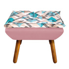 Kit 02 Poltronas E 02 Puffs Opala Suede Com D33 Pés Palito Ca