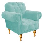 Kit 02 Poltronas E  01 Namoradeira Decorativas Dani Suede Azu