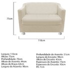 Kit 02 Poltronas E  01 Namoradeira Tilla Corano Bege - Amaren