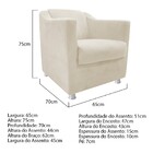 Kit 02 Poltronas E  01 Namoradeira Tilla Corano Bege - Amaren