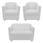 Kit 02 Poltronas E  01 Namoradeira Tilla Corano Branco - Amar