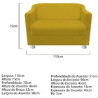 Kit 02 Poltronas E  01 Namoradeira Tilla Suede Amarelo - Amar