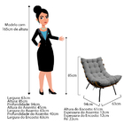 Kit 02 Poltronas E Puff Costela Base Fixa Corano - Amarena Mó