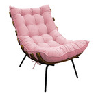 Kit 02 Poltronas E Puff Costela Base Fixa Suede Rosa Bebê - D