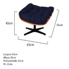 Kit 02 Poltronas E Puff Costela Base Giratória Corano Azul Ma