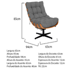 Kit 02 Poltronas E Puff Costela Base Giratória Linho - Doce S