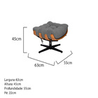 Kit 02 Poltronas E Puff Costela Base Giratória Linho - Doce S