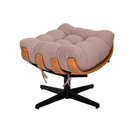 Kit 02 Poltronas E Puff Costela Base Giratória Linho Rosê - D