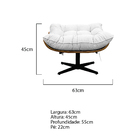 Kit 02 Poltronas E Puff Costela Base Giratória Suede Branco -