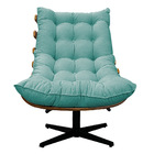 Kit 02 Poltronas E Puff Costela Base Giratória Suede - Doce S