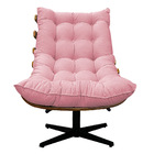 Kit 02 Poltronas E Puff Costela Base Giratória Suede - Doce S