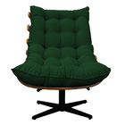 Kit 02 Poltronas E Puff Costela Base Giratória Suede - Doce S