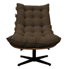 Kit 02 Poltronas E Puff Costela Base Giratória Suede - Doce S