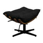 Kit 02 Poltronas E Puff Costela Base Giratória Suede Preto -