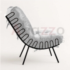 Kit 02 Poltronas E Puff Costela Industrial Ferro Preto Sala D